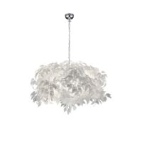Araña 4 Luces Lavable Hojas Blancas Leavy Ø70 cm Trio Iluminación