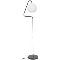Yumak MDL4256 lámpara de pie gris con pantalla de tela blanca