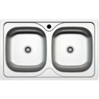 Fregadero de cocina de encastre MP862V acero 86x50 cm dos senos