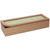 Caja de té de madera marrón rectangular cm29x10h6