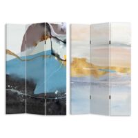 Paravento estampado abstracto azul 3 paneles rectangular 120,6x2,5xh180,6x2,5xh180