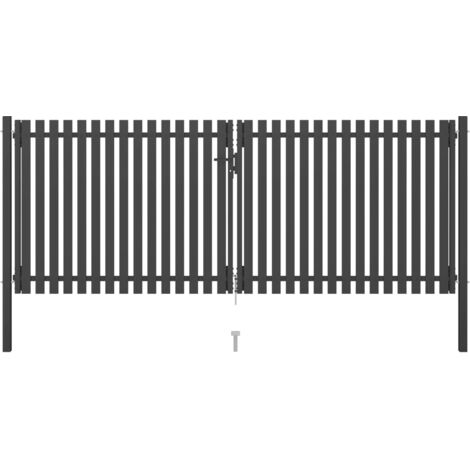 vidaXL Puerta de valla del jardín de acero gris antracita 4x1,7 cm