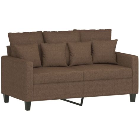 Sofá de 2 plazas de tela marrón 120 cm
