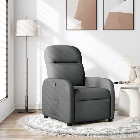 Sillón reclinable de tela gris oscuro (1/5)