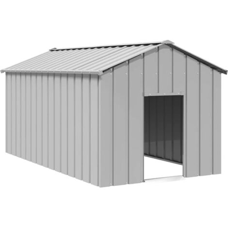 Caseta para perros con techo acero galvanizado 114x202x101 cm