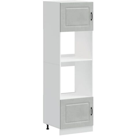 Armarios para horno (2 unidades) "Kalmar" de madera de ingeniería gris hormigón