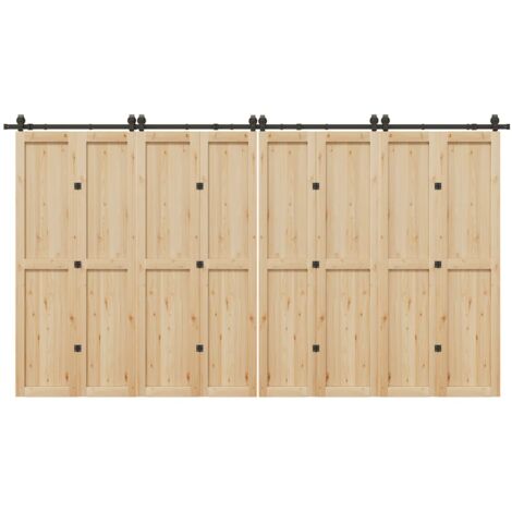 Kit de herrajes para puertas correderas acero negro 400 cm
