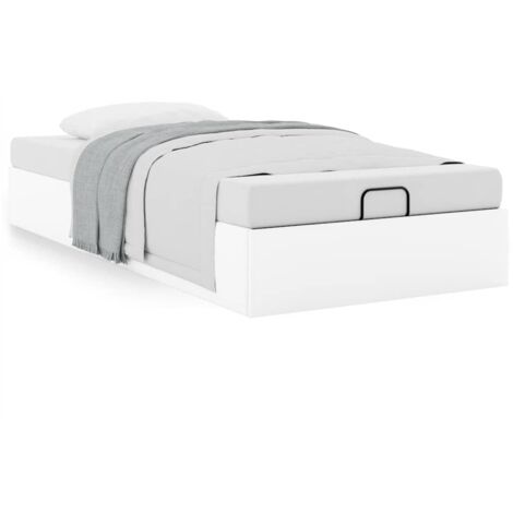 Estructura de cama otomana sin colchón blanco 90x190 cm