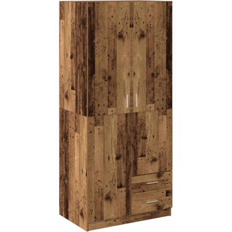 Armario de madera de ingeniería madera envejecida 80x52x180 cm