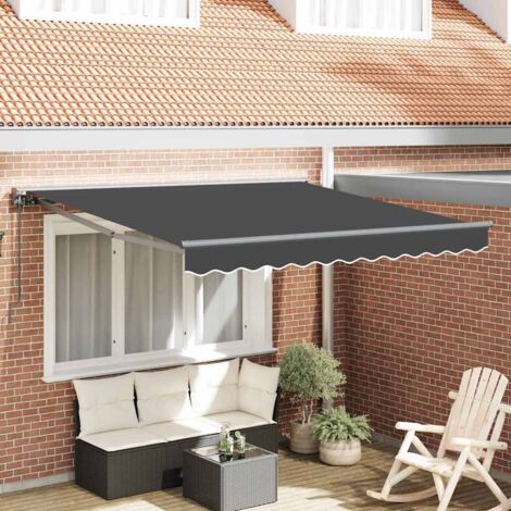 Toldo Retráctil Manual Antracita 350x250 cm tela