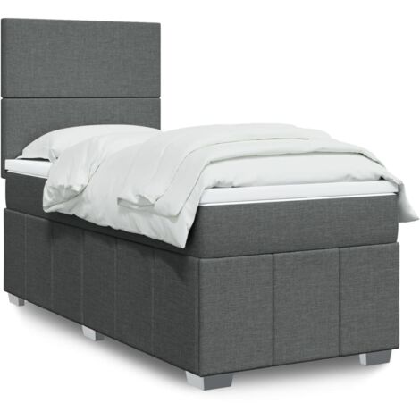 Sofá de 2 plazas de tela gris oscuro 140 cm