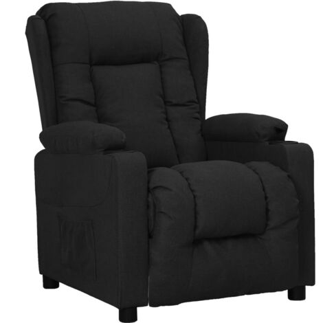 Sillón reclinable de tela negro