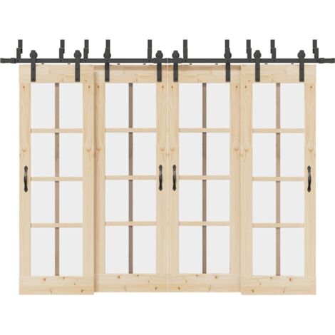 Kit de herrajes para puertas correderas acero negro 305 cm