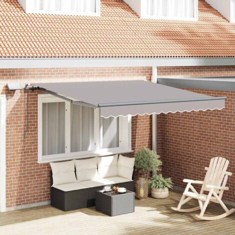 Toldo Retráctil Manual Gris claro 300 x 250 cm tela