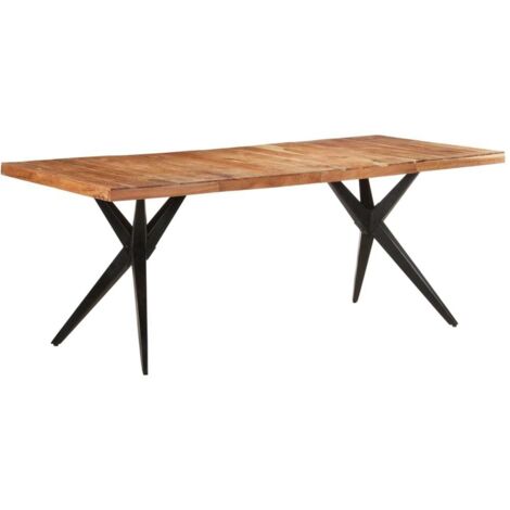 Mesa de comedor madera maciza de acacia 200x90x76 cm