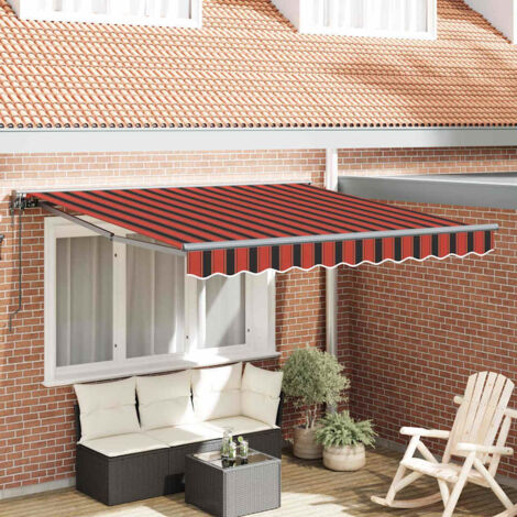 Toldo Retráctil Naranja y Marrón 350x250 cm tela