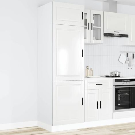 Mueble de cocina Porto madera contrachapada blanco brillante vidaXL
