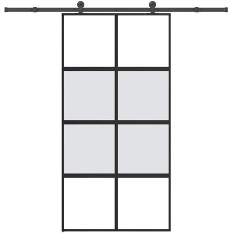 Puerta corredera herrajes 1025x205 cm vidrio templado aluminio (1/5)