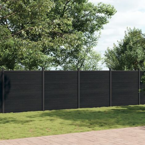 Conjunto de sofá de jardín con cojín Negro Aluminio (1/5)