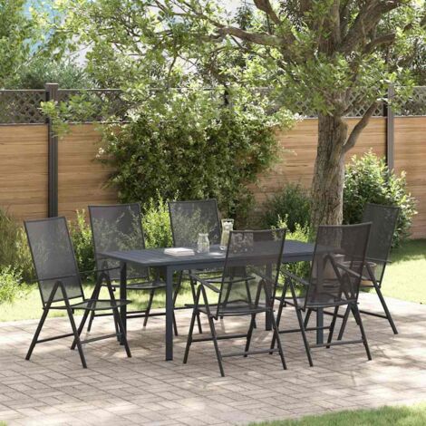 Conjunto de Comedor de Jardín 7 pcs Antracita Acero (1/5)