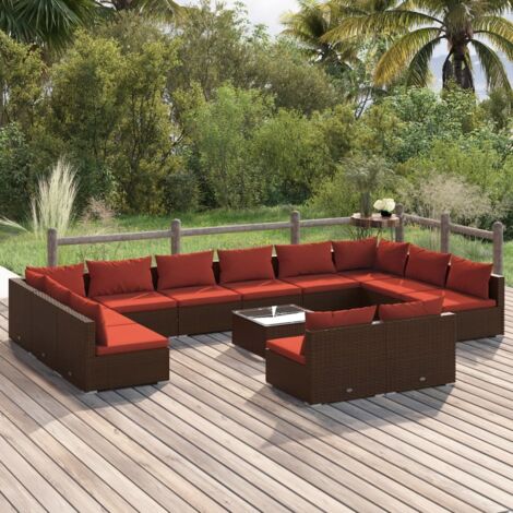 Conjunto de sofá de jardín con cojín Negro Aluminio (1/5)
