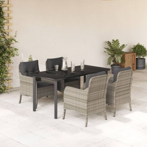 Juego de sofás jardín con cojines 6 pzas ratán sintético beige (1/5)