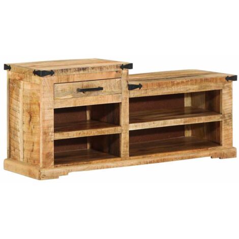 Banco Marrón 110 x 35 x 50 cm Madera de mango maciza (1/5)