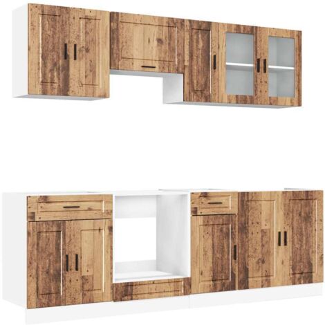 Mueble cocina Kalmar madera vieja 8 pzas madera contrachapada (1/5)