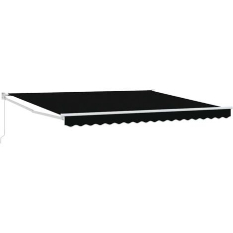 Toldo Retráctil Negro 400 x 300 cm Poliéster