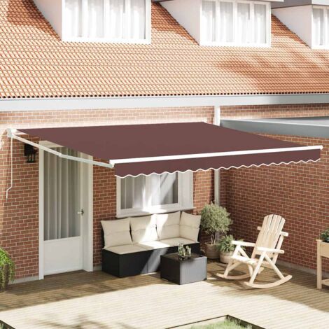 Toldo retráctil manual marrón 400x300 cm