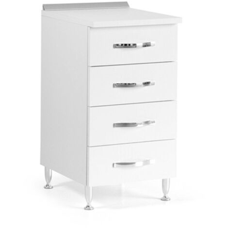Cassettiera 4 cassetti 40x50x85H colore bianco