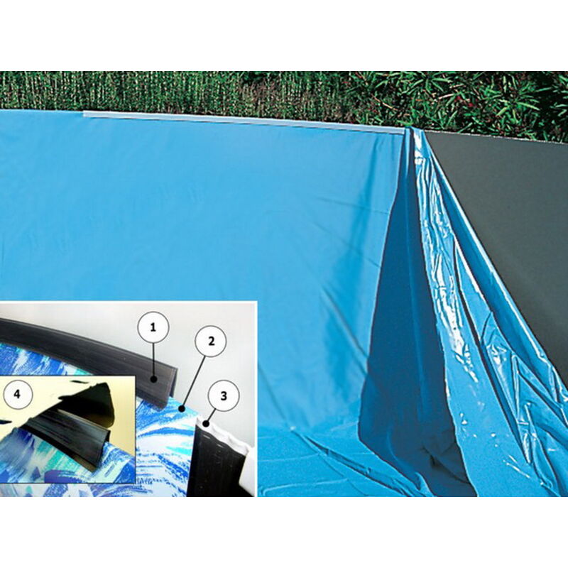 Liner piscine hors-sol Toi SWIMPOOL ovale 550 x 366 x 120cm 35/40µ coloris uni bleu