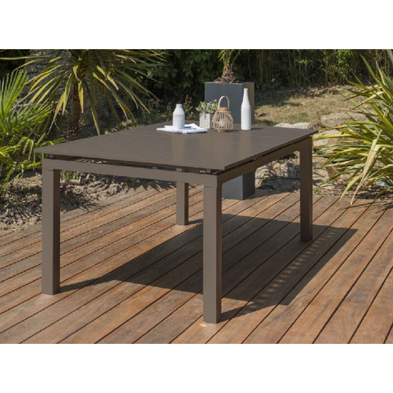 Table de jardin ZAHARA aluminium avec rallonge 180/240x100x73cm Sable