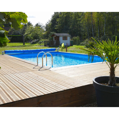 Piscine bois Ubbink SUNWATER rectangulaire 300x555x140cm liner bleu