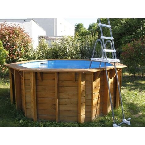 Piscine bois Ubbink SUNWATER All in One 360x120cm octogonale