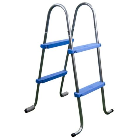Echelle double symétrique Toi 2x4 marches acier galvanisé pour piscine hors-sol (1/4)