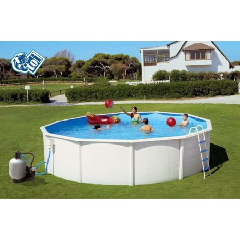Kit piscine hors-sol acier Toi CANARIAS CIRCULAR ronde Ø6.40 x 1.20m laqué blanc (1/4)