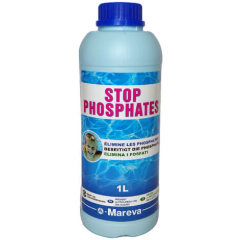 Mareva – Traitement anti-phosphates liquide 1L – Élimine algues et phosphates – Préventif et curatif pour piscine – Eau claire garantie (1/2)