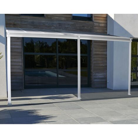Pergola adossée DCB GARDEN CIELO 4x3m aluminium blanc, 9.36 m²