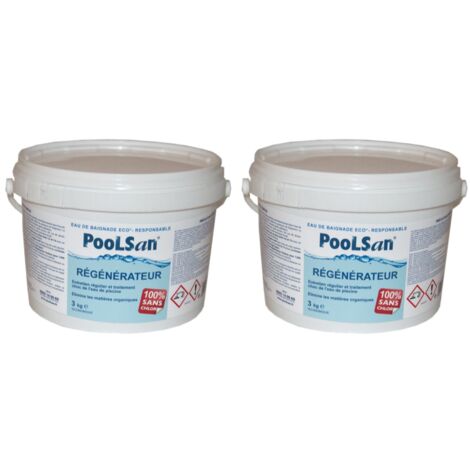 Pack de 2X Régénérateur clarifiant piscine Poolsan seau 3 kg