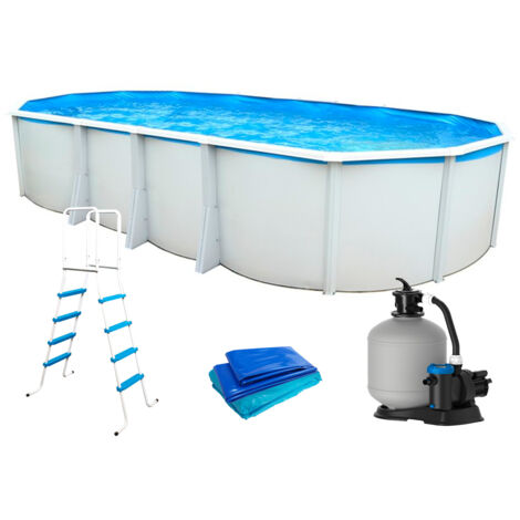 Piscine hors-sol acier Toi IBIZA Prestige ovale 915X457X132cm filtre à sable (1/5)