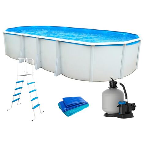Piscine hors-sol acier Toi IBIZA Prestige ovale 730X366X132cm filtre à sable (1/5)