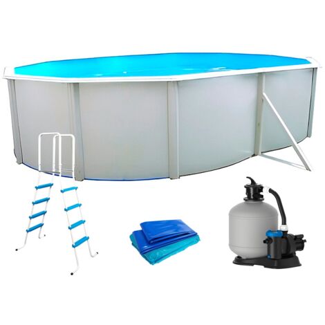 Piscine hors-sol acier Toi MAGNUM ovale 550x366x132cm filtre à sable 6m3/h