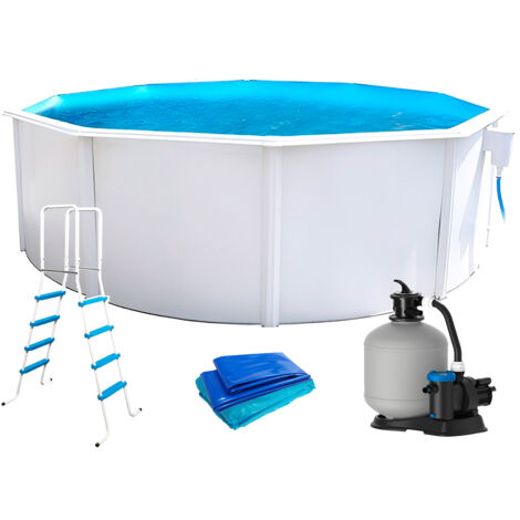 Piscine hors-sol Toi PRESTIGIO ronde 3.50 x 1.32m filtre à sable 6m3/h + liner 60/100 (1/5)