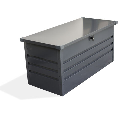 Coffre de jardin SCATOLA 120x61cm 350L en acier galvanisé gris foncé DCB Garden (1/5)