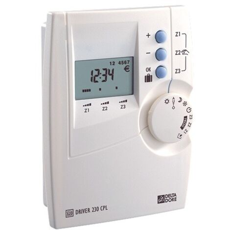 Delta Dore – Programmateur chauffage électrique 3 zones – Gestion de chauffage connecté – Technologie CPL pour contrôle précis – Programmation hebdomadaire personnalisable (1/5)