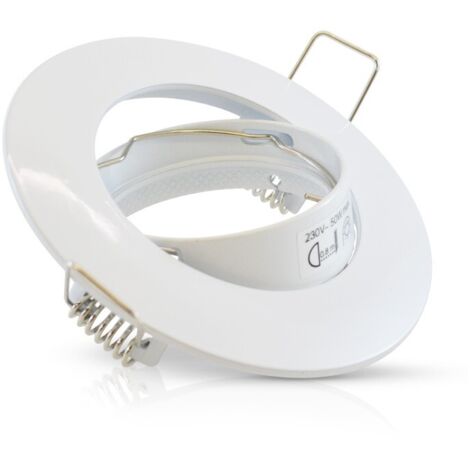 Support de spot Rond Orientable Blanc Ø92mm Miidex Lighting® blanc