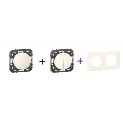 Legrand Dooxie Pack Transformateur plus Poussoir plus plaque 2P Blanc (1/4)