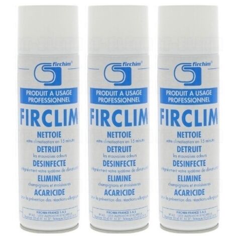 Spray désinfectant antibactérien pour climatisation 500ml – Élimine germes et moisissures – Efficace 3 mois – Compatible tous systèmes – Firchim