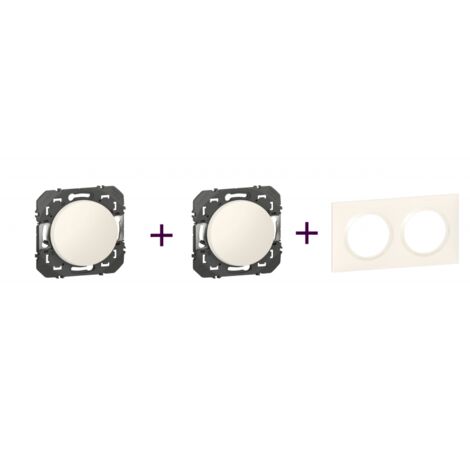 Legrand Pack Dooxie va-et-vient + Poussoir + plaque 2P Blanc (1/4)